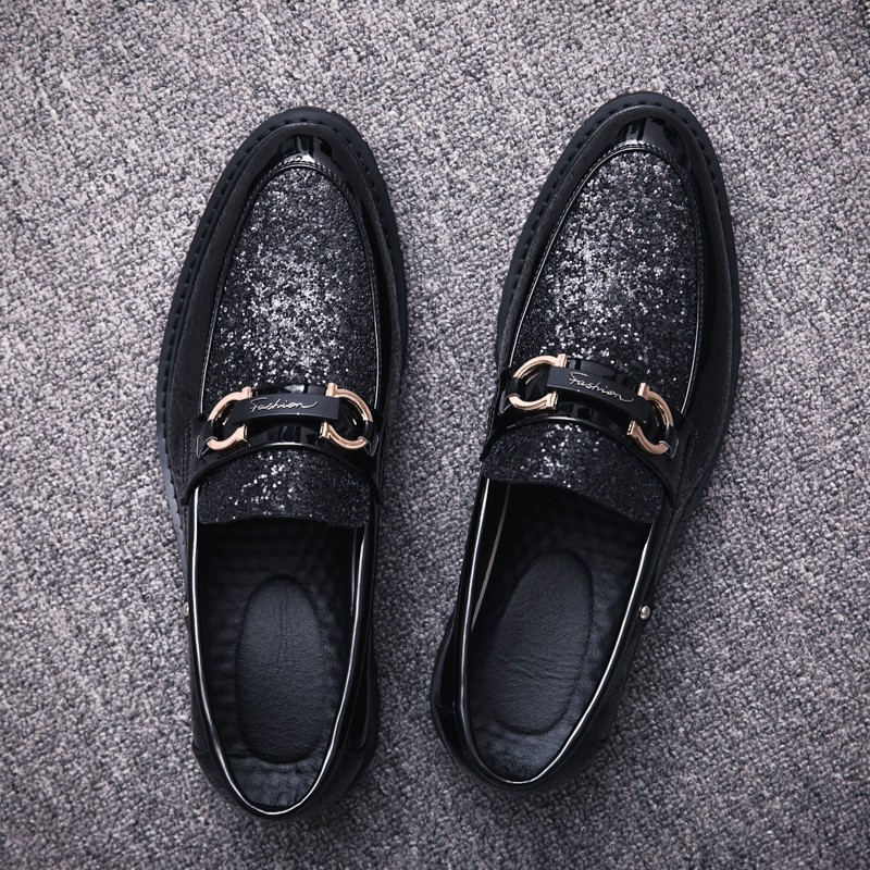 Elegant imitation diamond loafers for men