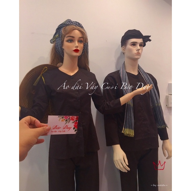 áo bà ba nâu nam nữ kate | BigBuy360 - bigbuy360.vn