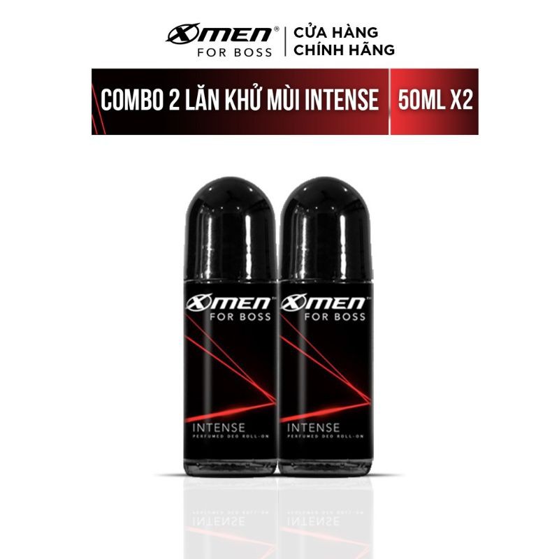 Bộ 2 Lăn khử mùi Xmen for boss 50ml Hương Trầm Nội Lực Intense