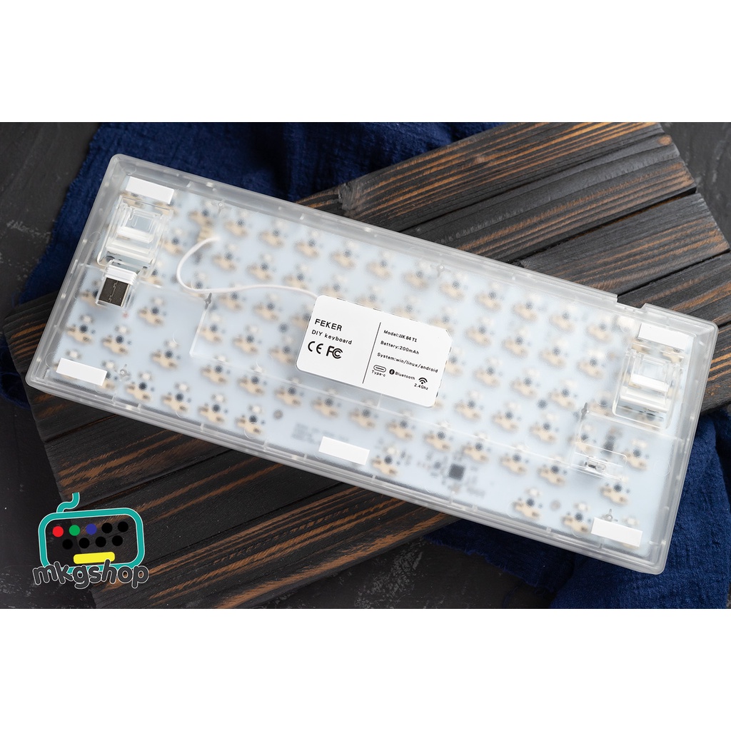 Custom Kit Feker JJK84 siêu rẻ, Bluetooth | wireless 2.4| type C, hot swap thay nóng switch, led trắng