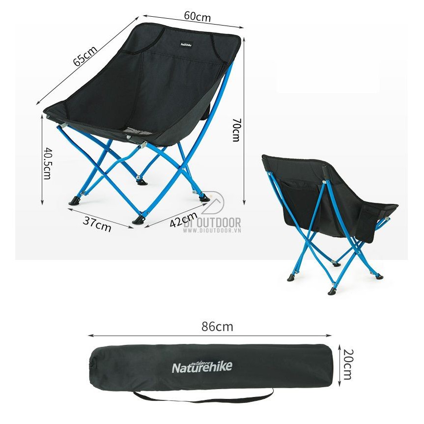 Ghế Xếp Dã Ngoại Naturehike, Ghế gấp gọn thư giãn, cắm trại, xếp gọn YL04 TẢI 120KG