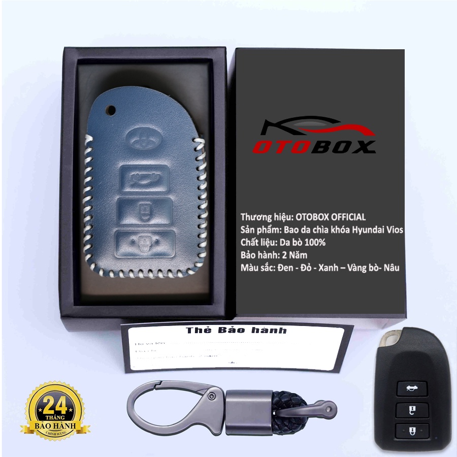 Bao da chìa khóa ô tô xe hơi Toyota vios g, bọc bảo vệ chìa khóa smartkey chống xước chống va đập chính hãng OTOBOX