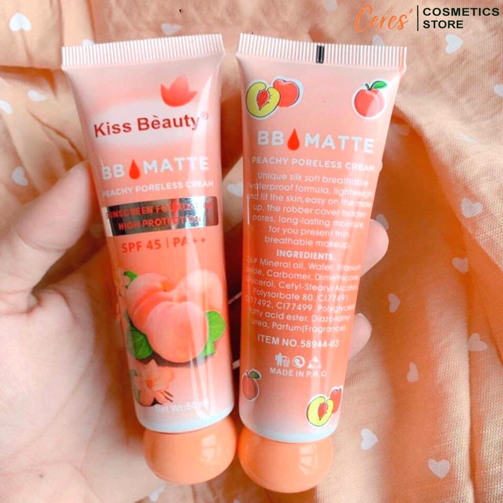 Kem Nền Che Khuyết Điểm Chống Nắng Kiss Beauty BB Matte 50ml | BigBuy360 - bigbuy360.vn