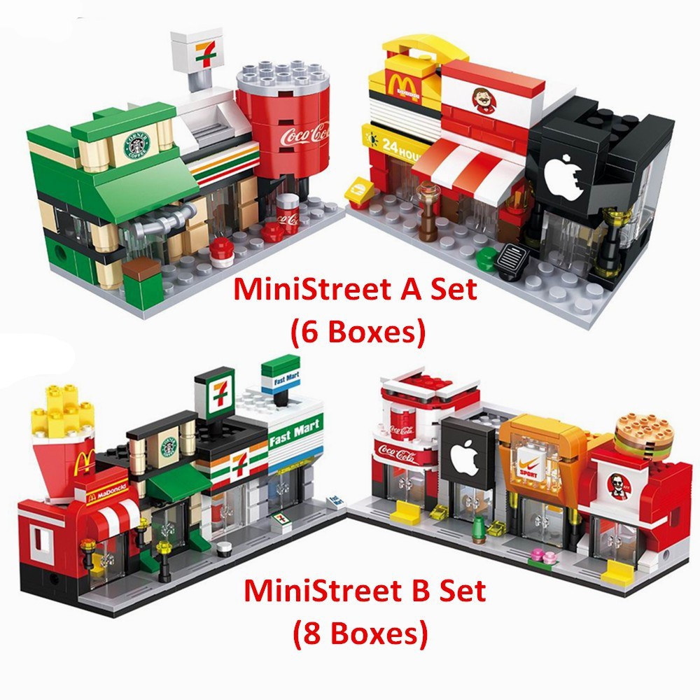 1/6/8 Bộ đồ chơi lắp ráp hình các cửa hàng độc đáo và đẹp mắt lego minecraft