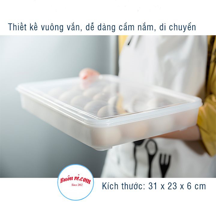 Hộp đựng trứng 24 quả có nắp đậy nhựa Việt Nhật (6786), khay bảo quản trứng không bị vỡ chắc chắn -Buôn rẻ 01229