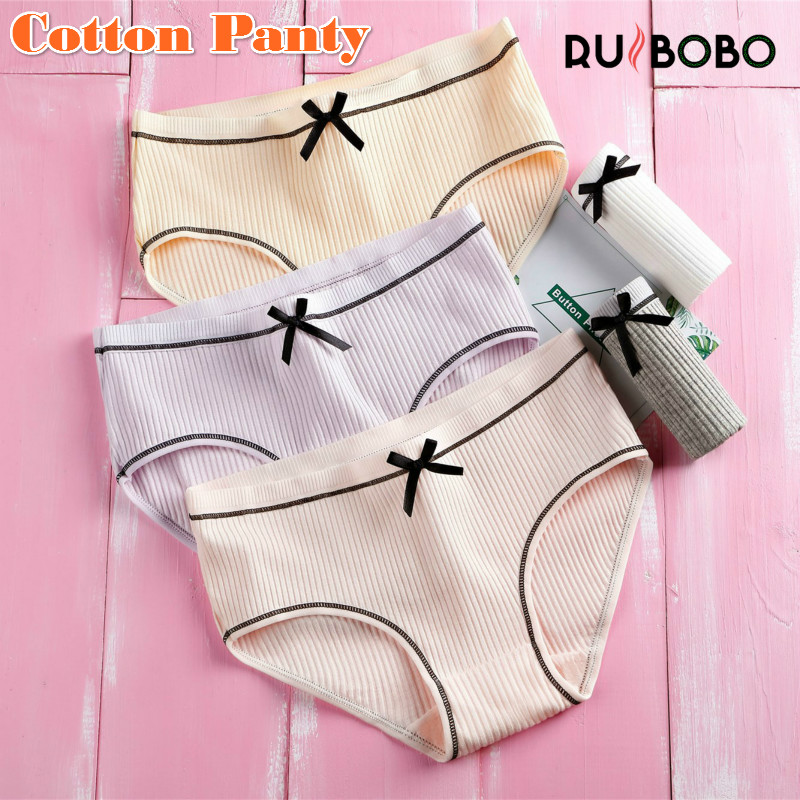 Quần Lót Cotton Lưng Thấp Phối Nơ Đáng Yêu Cho Nữ