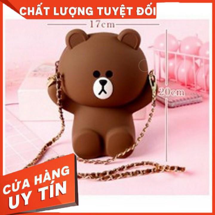 [Xả kho + free ship] TÚI GẤU BROWN SILICON XINH TƯƠI