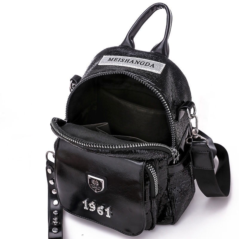 Ba Lô Đeo Vai Thiết Kế Mới Đính Kim Sa Lấp Lánh Dễ Phối Đồ Thời Trang Cho Nữ