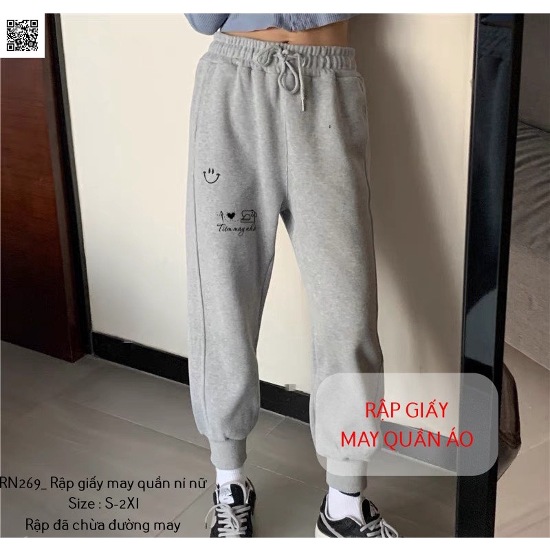 RN271_Rập giấy may quần nỉ bo gấu nữ