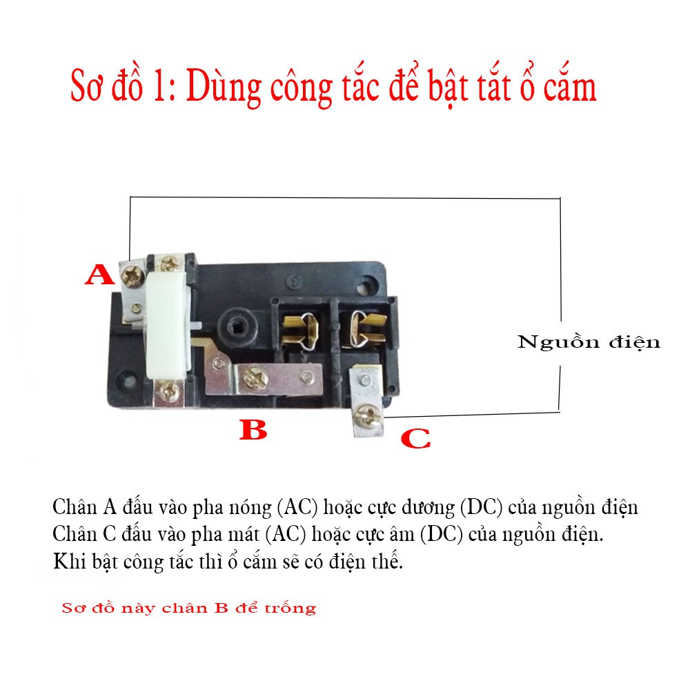 Ổ cắm liền công tắc Vinakip 6A/250V