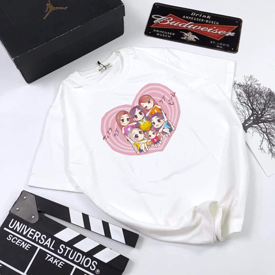 Áo thun Cotton Unisex - Fan T-ara Hàn Quốc - K-Pop - Chibi - T-ara tạo hình trái tim
