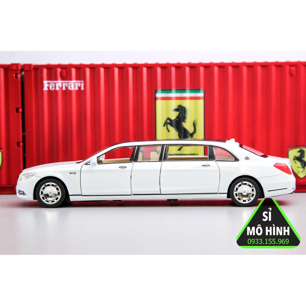 [ Sỉ Mô Hình ] Mô hình xe Limousine Mercedes Maybach S650 Pullman 1:32 Trắng