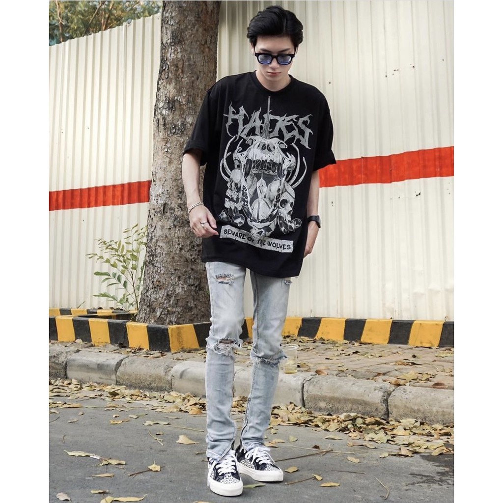 Áo thun Hades Skull Wolf local brand unisex - Áo phông nam nữ tay lỡ, form rộng wearzone