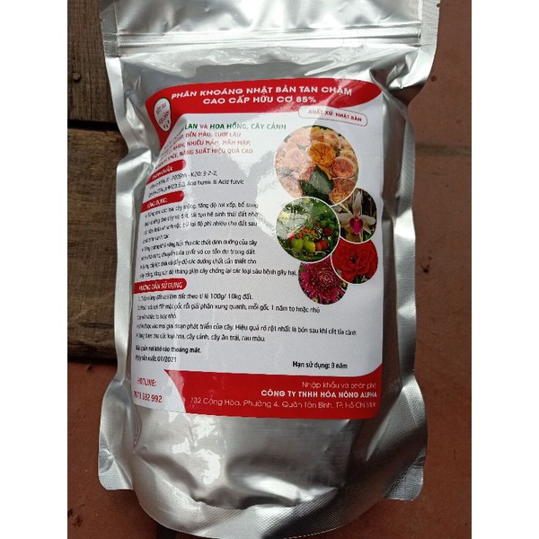 Phân khoáng nhật bản tan chậm hữu cơ cao cấp 85% túi 2 kg