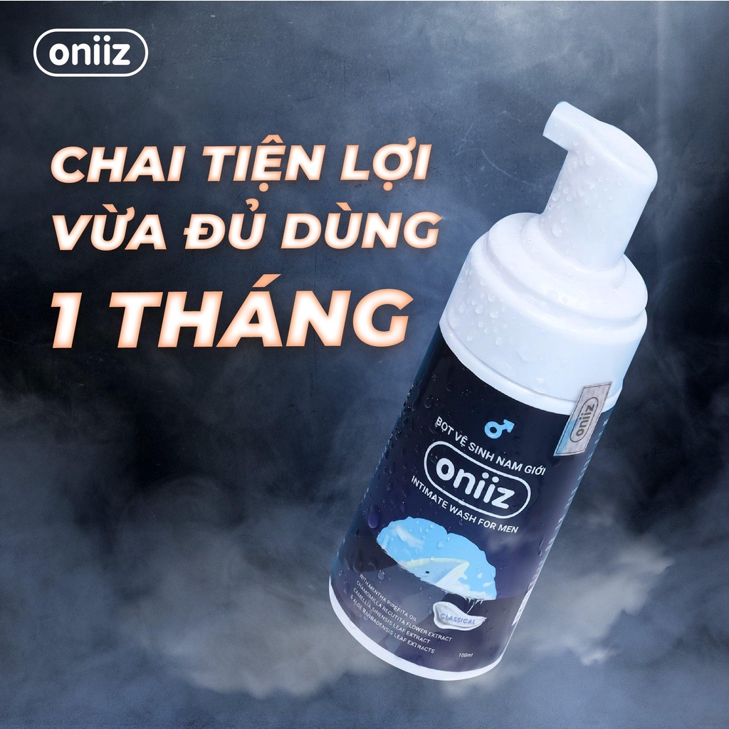 Combo ưu đãi Bọt vệ sinh nam giới Oniiz, Dung dịch vệ sinh nam tạo bọt 100ml - Tặng nước hoa cao cấp (chai dùng thử)