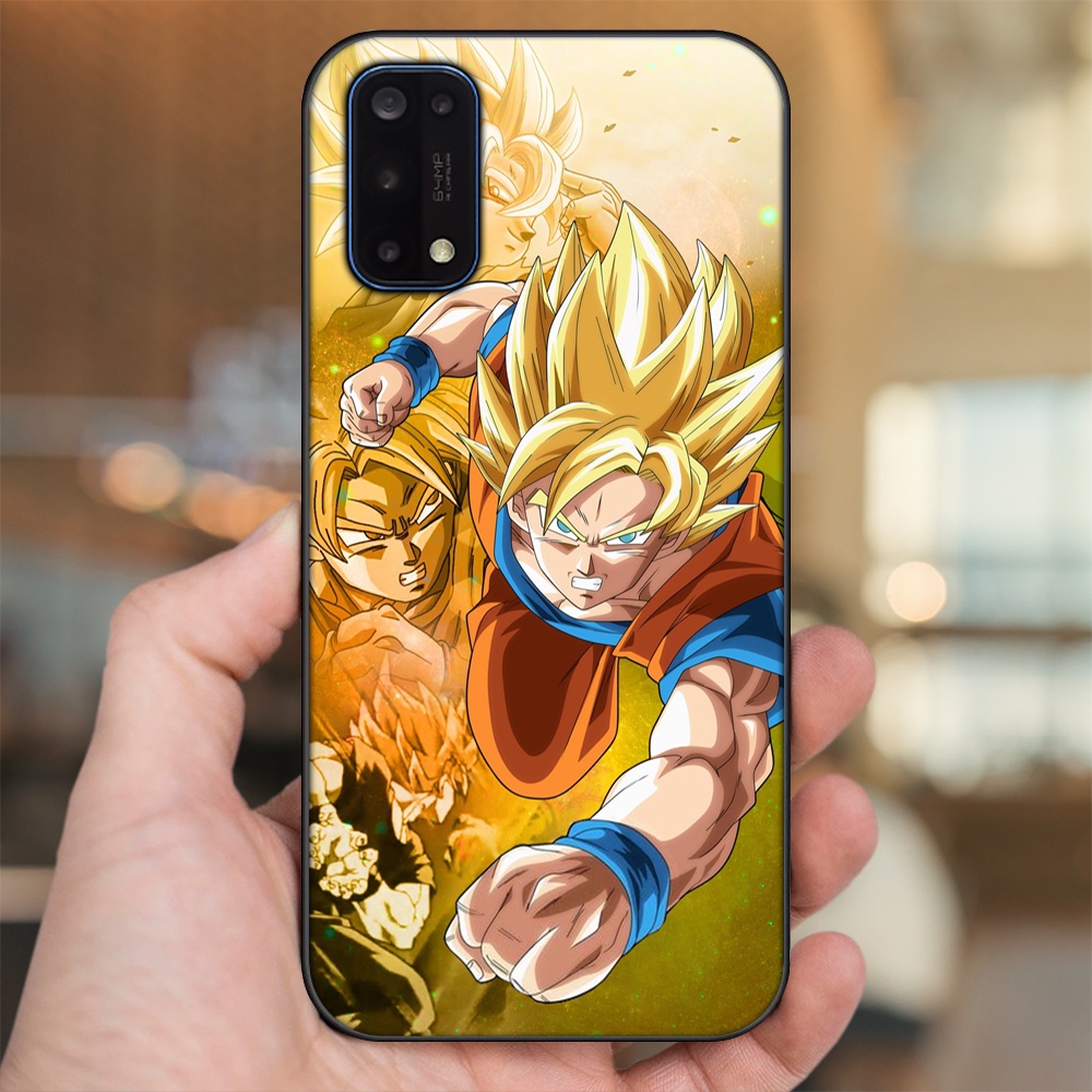 Ốp lưng Realme 7 Pro viền đen in hình Goku Dragon Ball