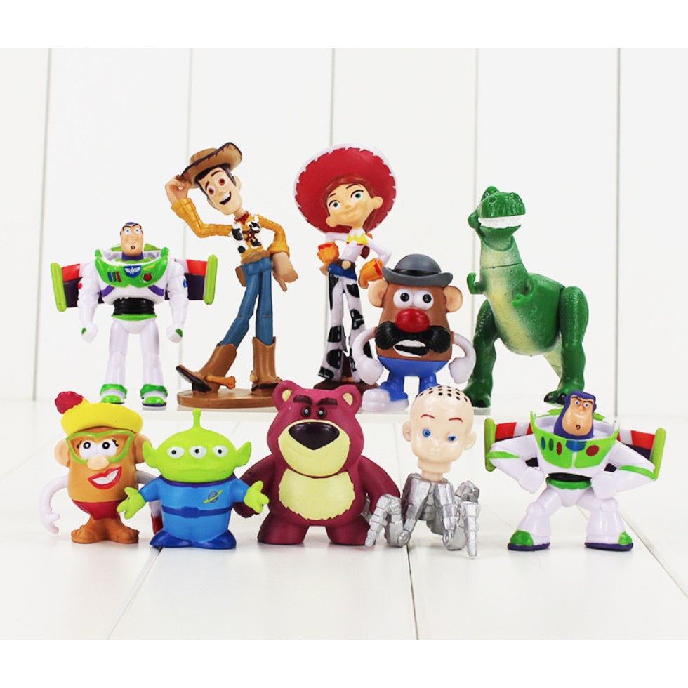 Câu chuyện đồ chơi Mô hình nhân vật hoạt hình Bộ 10 hình Đồ chơi búp bê bằng gỗ Đồ chơi cho trẻ em Quà tặng