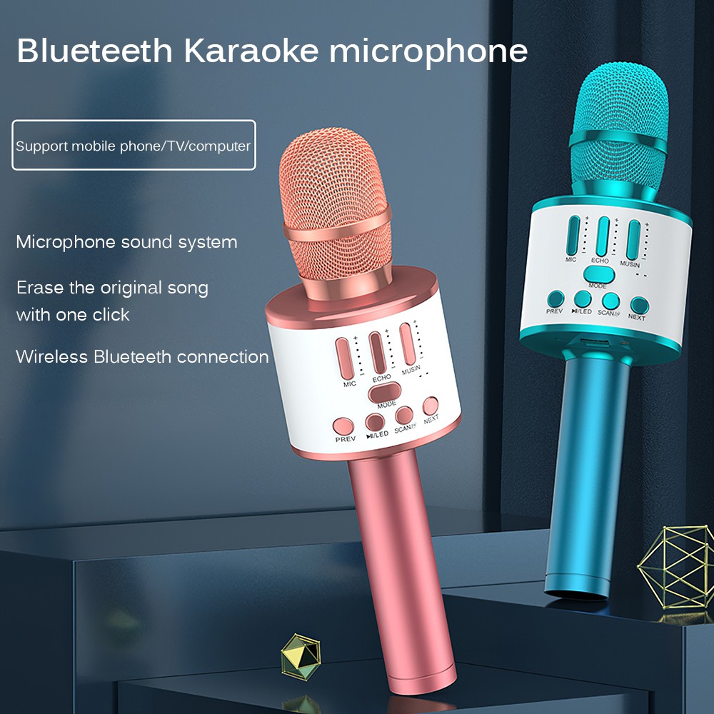 2021 Bluetooth Karaoke Karaoke không dây Micrô hát di động Máy có loa mic cầm tay với đèn LED nhiều màu Trình bày tiệc sinh nhật tại nhà cho iPhone / Android / iPad / PC / Tất cả điện thoại thông minh