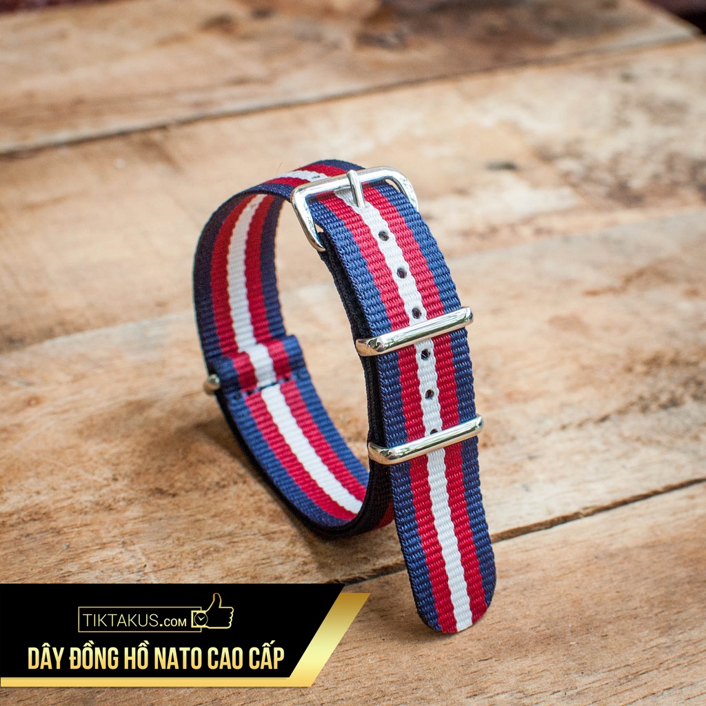 Dây vải NATO cao cấp cho đồng hồ + Tặng kèm 1 cây thay dây và bộ chốt - Tiktakus