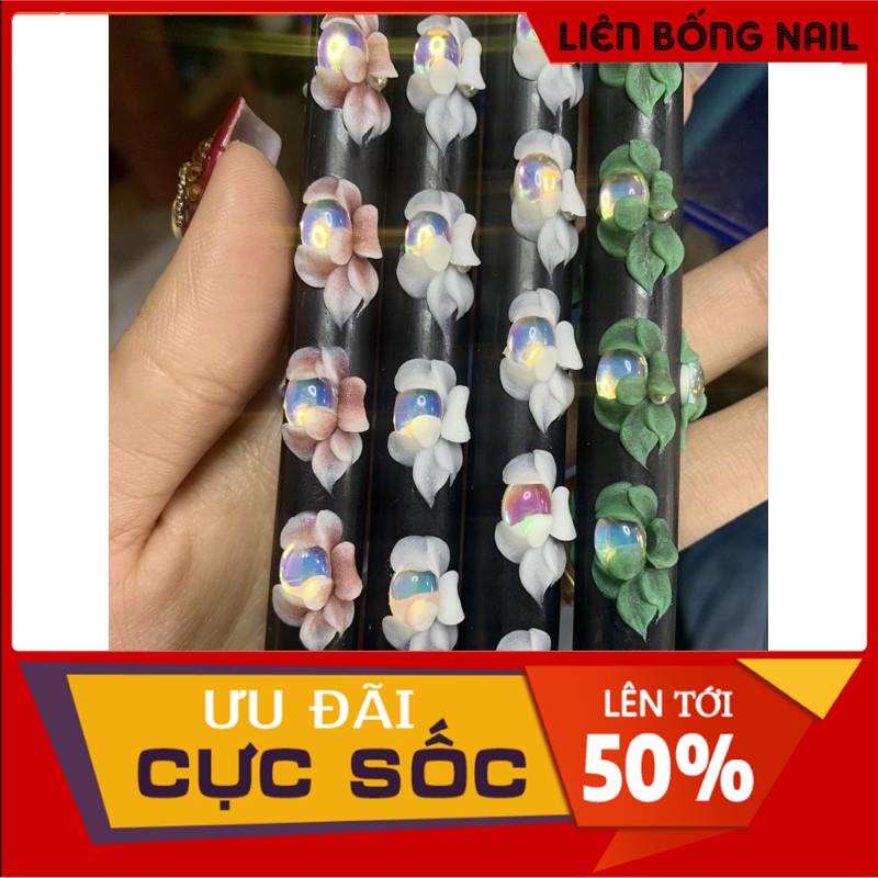 Hoa bột nail-hoa ôm chai mắt mèo bao đẹp từng cánh