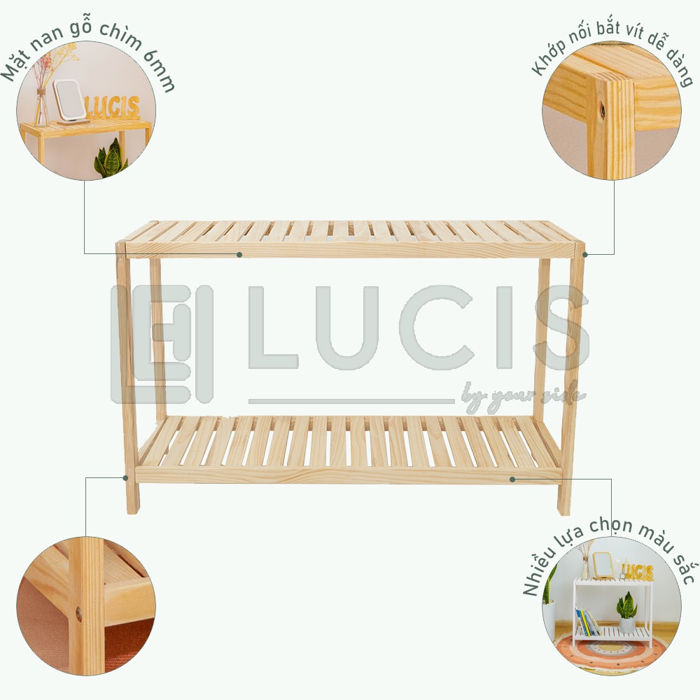 Kệ để đồ đa năng 2 tầng LUCIS 2 màu khác nhau trang trí phòng khách size 60cm