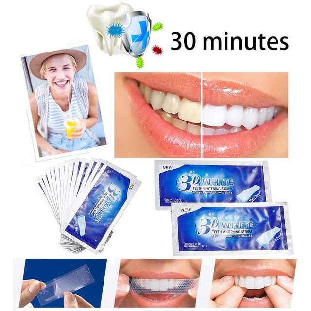 miếng dán trắng răng Tờ Miếng dán Trắng răng 5D White Teeth Whitening Stripss MagicBeauty Bộ 14 Thanh Tẩy Trắng Răng An Toàn Chăm Sóc Răng Miệng