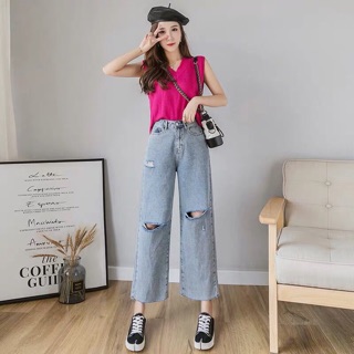 🔥Baggy Ống Rộng Rách Gối