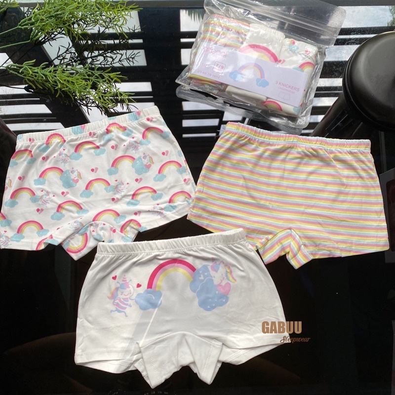 [XUẤT NHẬT - THÁI] Set 3 quần chíp bé gái, quần lót bé gái Aircool vải cotton organic an toàn, kháng khuẩn, thoải mái