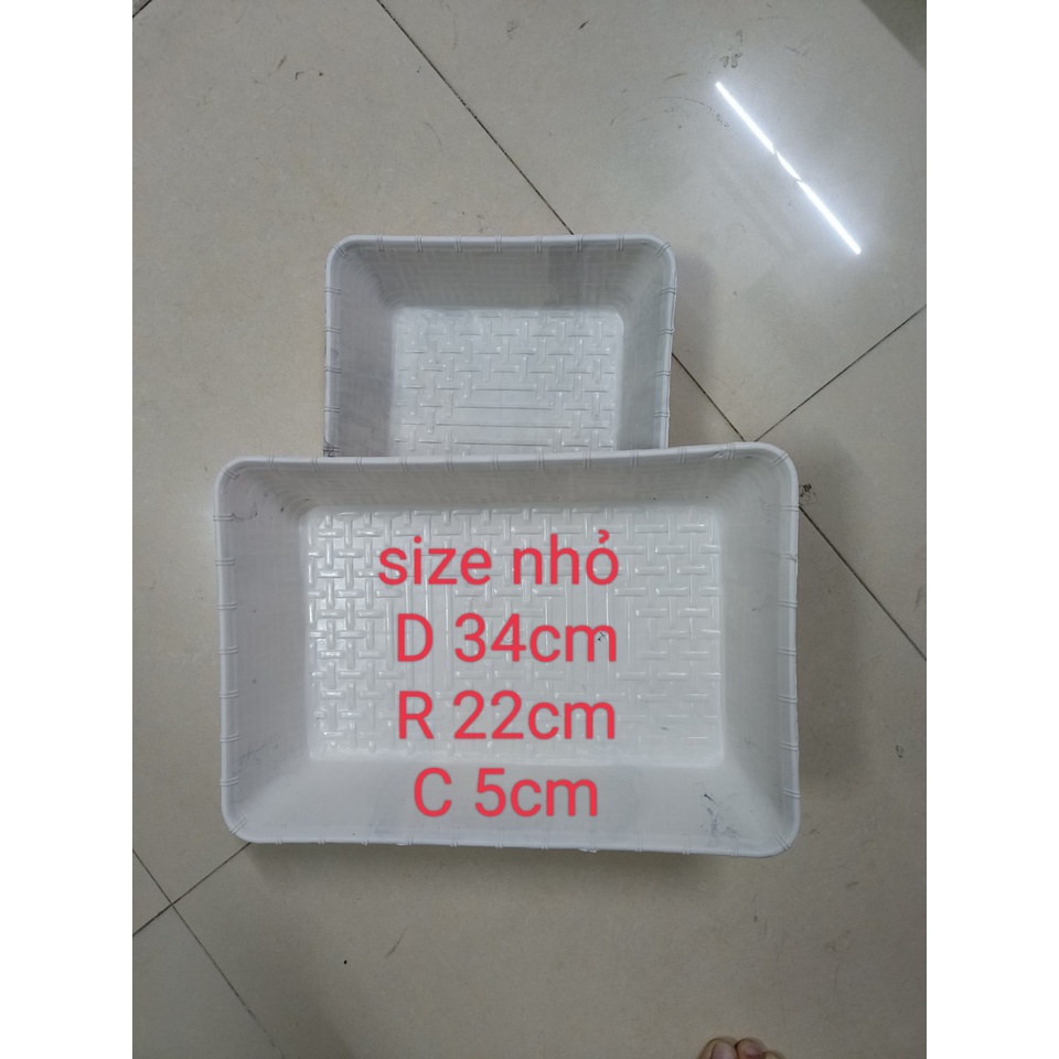 Khay nhựa gói quà lễ, tết 2 size mới