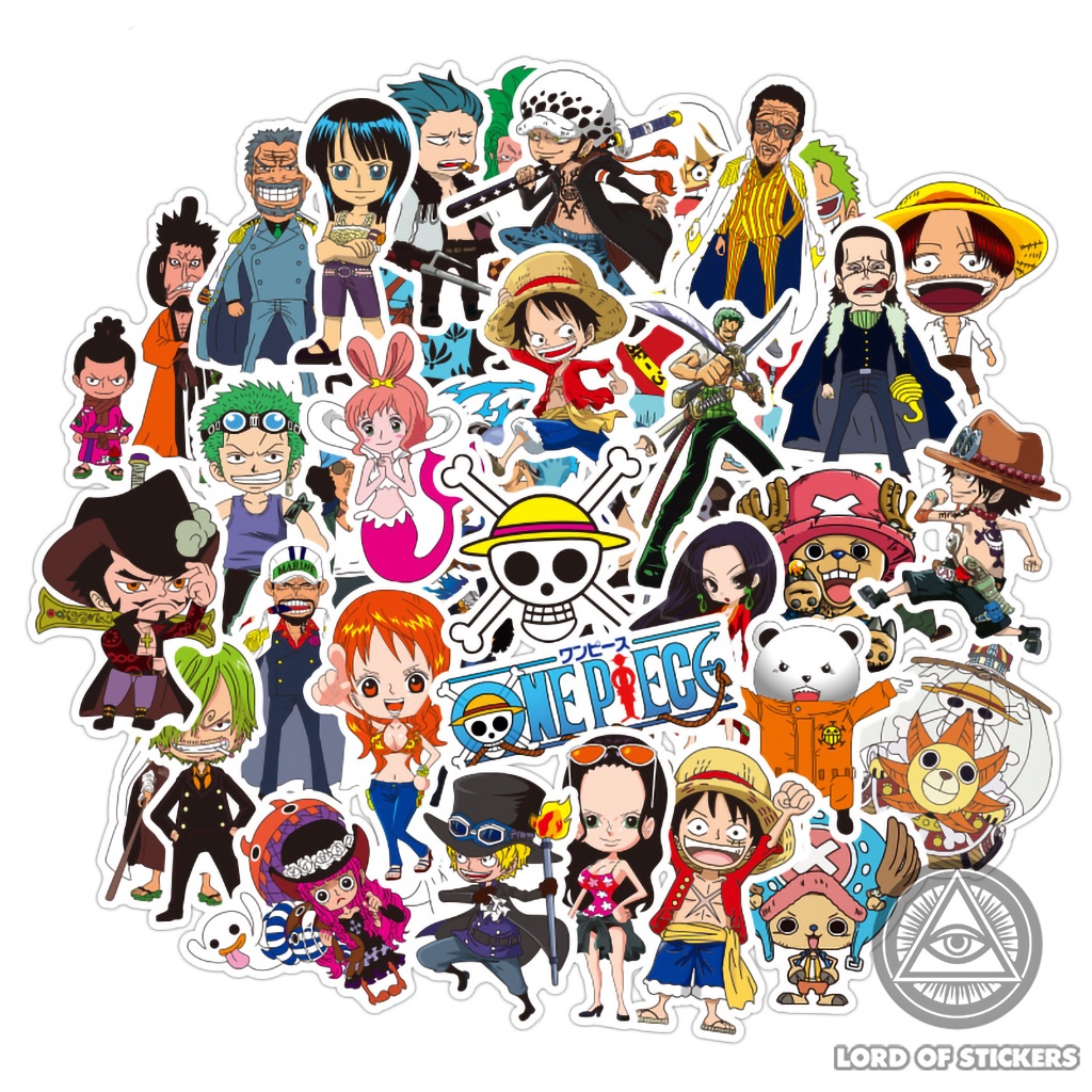 Set 48 Hình Dán One Piece Sticker Anime Manga Đảo Hải Tặc Chống Thấm Nước Dán Mũ Nón Bảo Hiểm, Laptop, Điện Thoại, Sổ