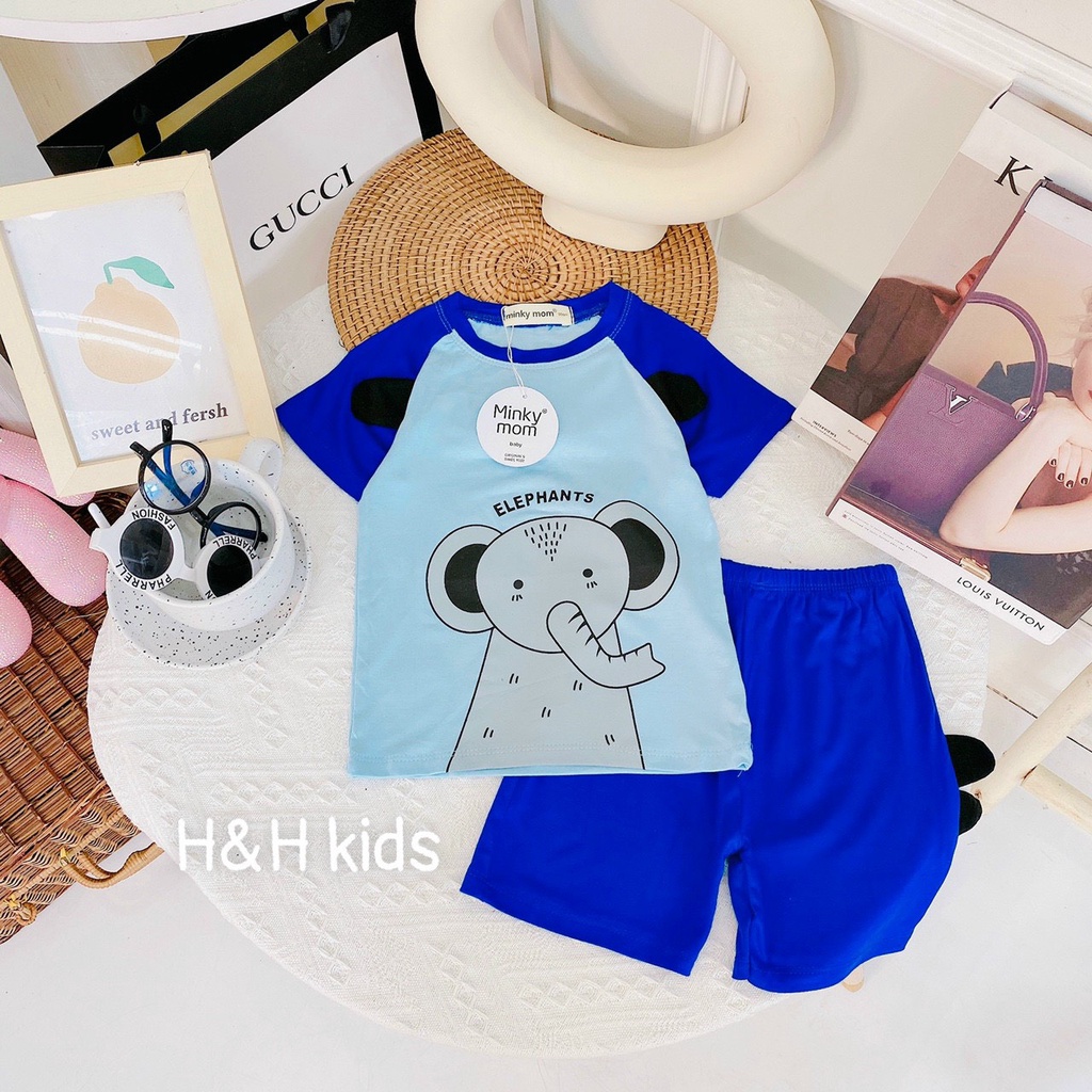 Đồ bộ MINKY MOM size đại cho bé trai bé gái cộc thun, bộ quần áo trẻ em monky mặc nhà cho bé 1 2 3 4 5 6 7 tuổi BC034