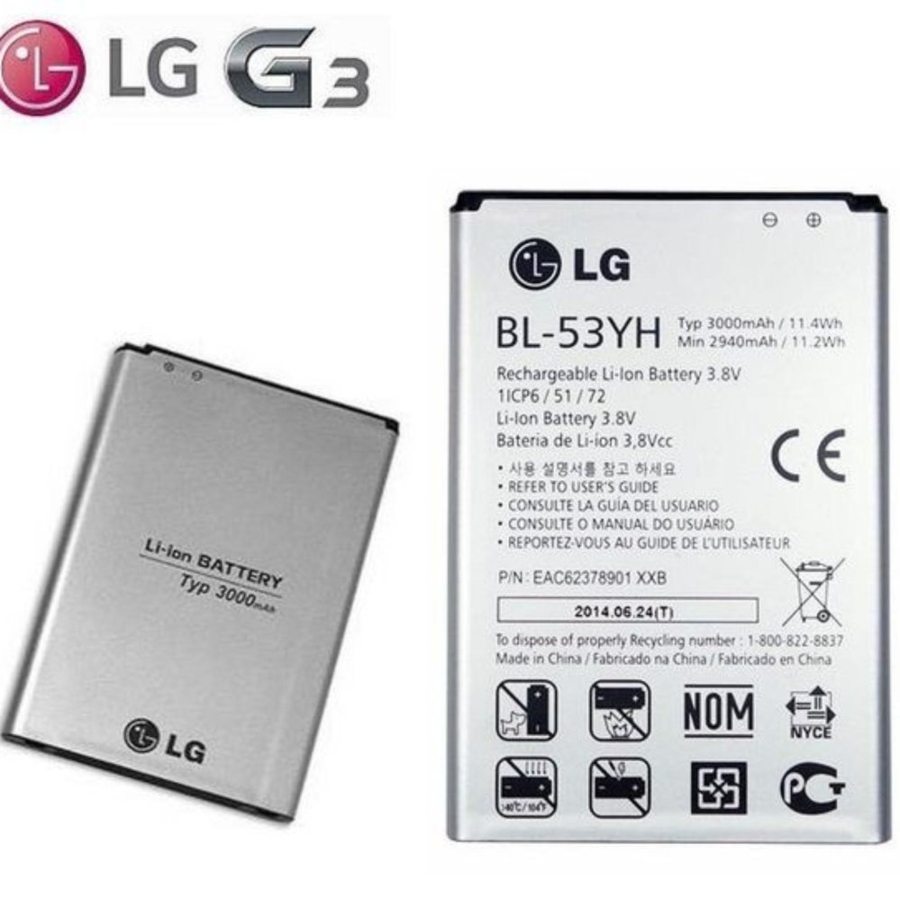 Pin LG G3 D830, D850, D851, D855, LS990, VS985, F400 BL-53YH 3000mAh Zin chính hãng