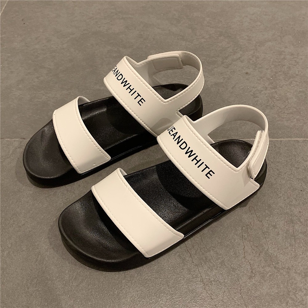 Giày Sandal nữ giayBOM quai ngang khóa dán đế cao 3 cm S01