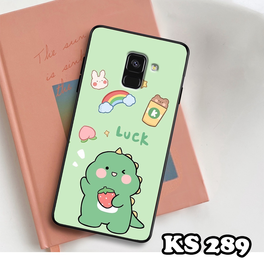 Ốp lưng Samsung A8 2018 - A8 Plus - A8 Star - Ốp Samsung in hình khủng long DinoCute - Lưng nhám viền TPU
