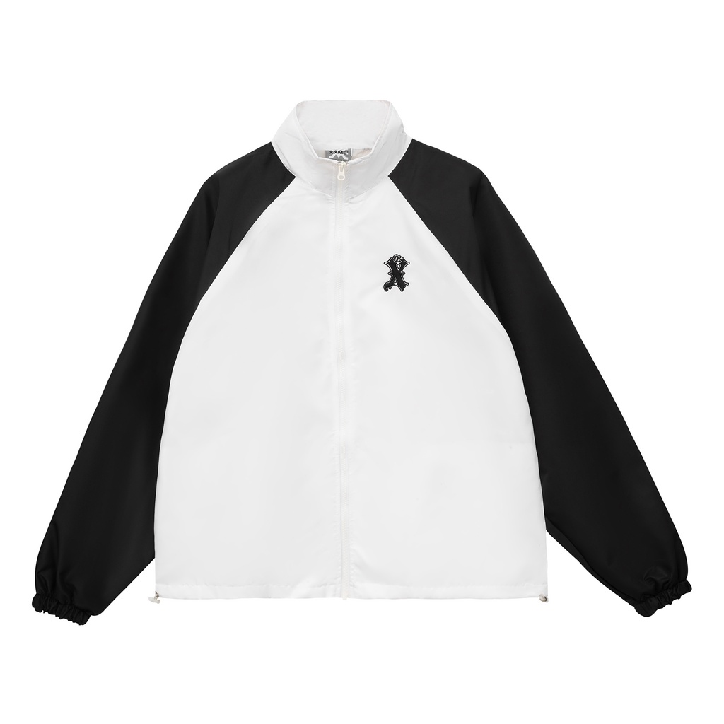 Áo khoác dù nam nữ 2 lớp cao cấp Logo Monogram Raglan Jacket - XXME - Đen/Trắng