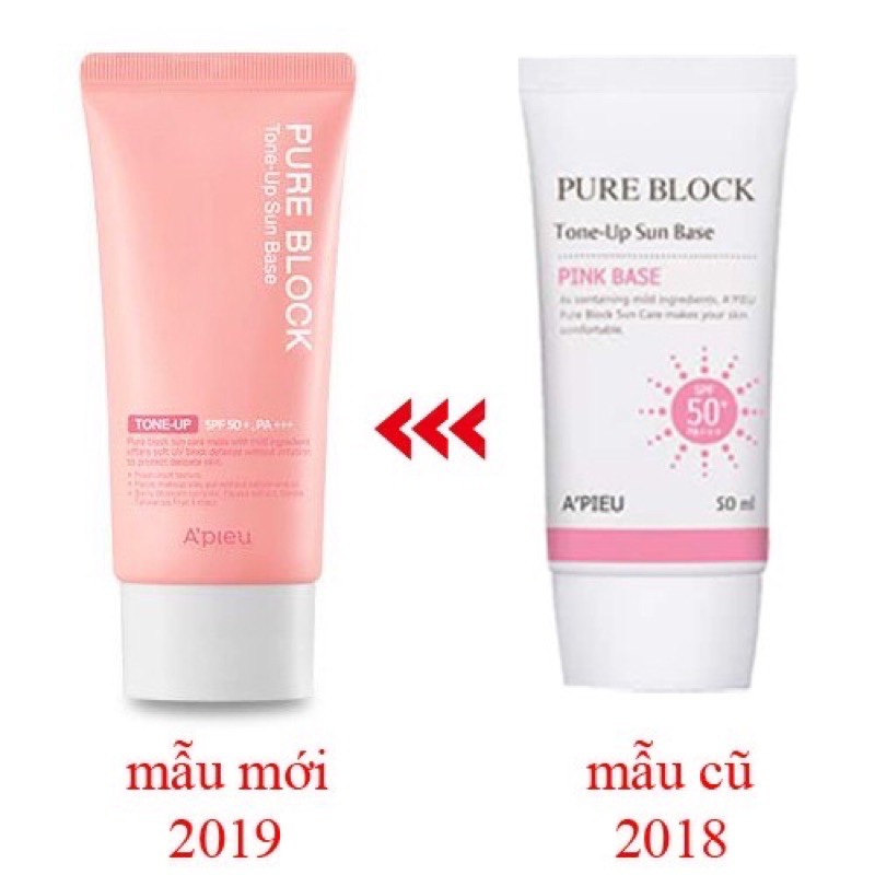 [Mẫu mới- Có bill] Kem chống nắng nâng tone Apieu Pure Block Daily Sun Cream 50ml | BigBuy360 - bigbuy360.vn