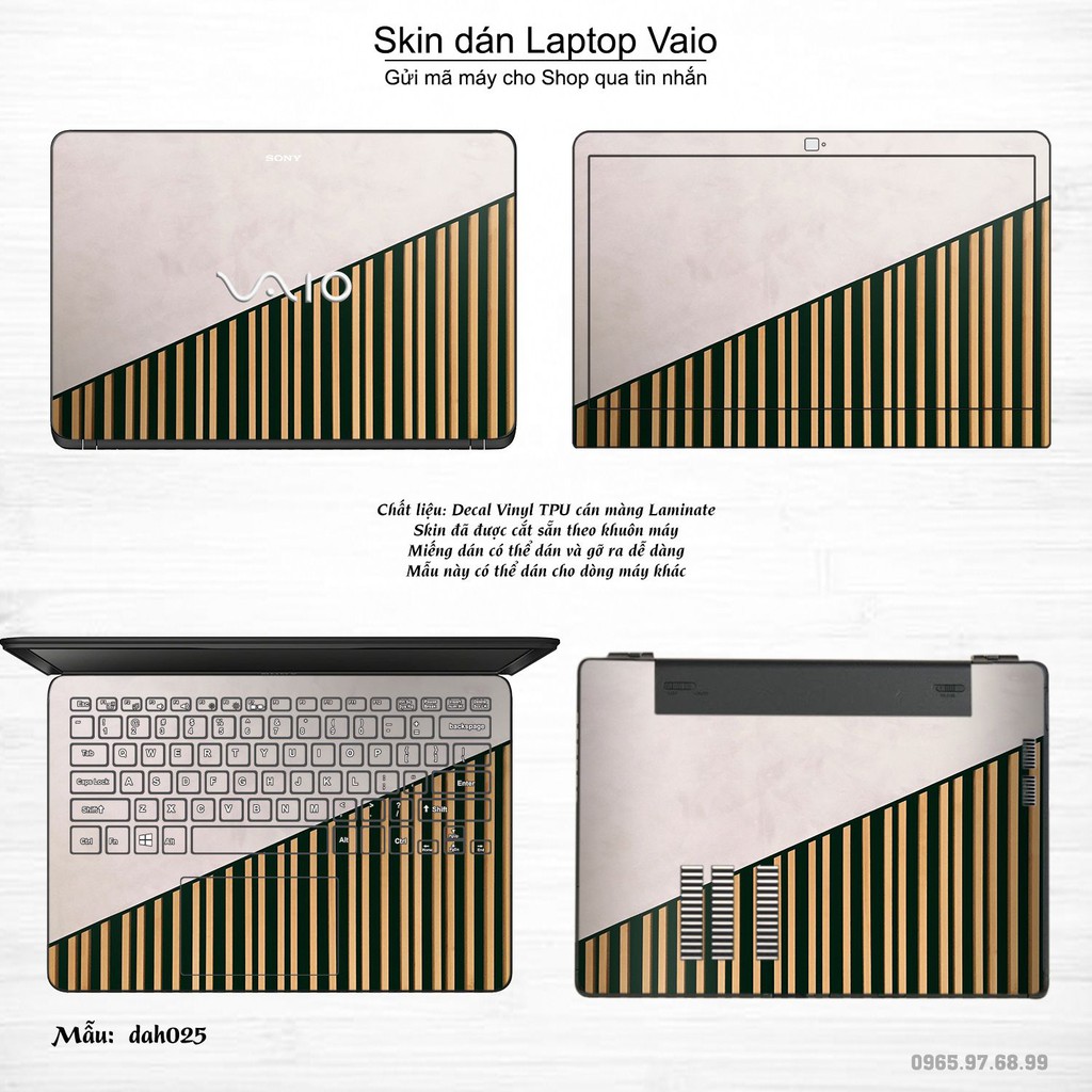 Skin dán Laptop Sony Vaio in hình đá phối gỗ - dah025 (inbox mã máy cho Shop)