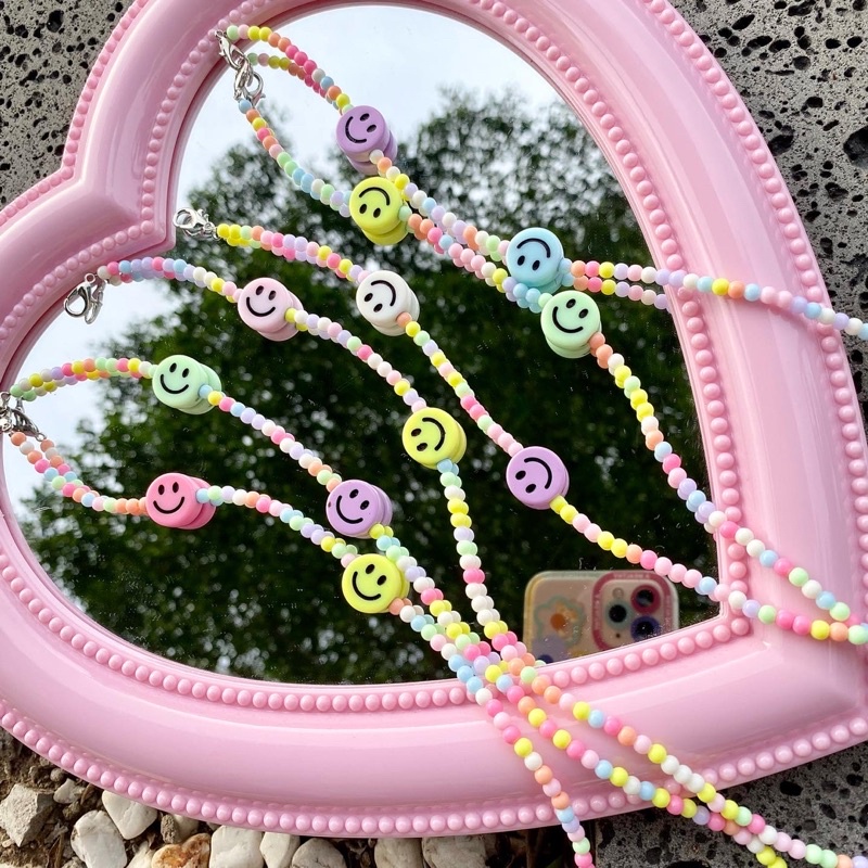 Dây đeo khẩu trang / mask chain màu pastel mặt cười