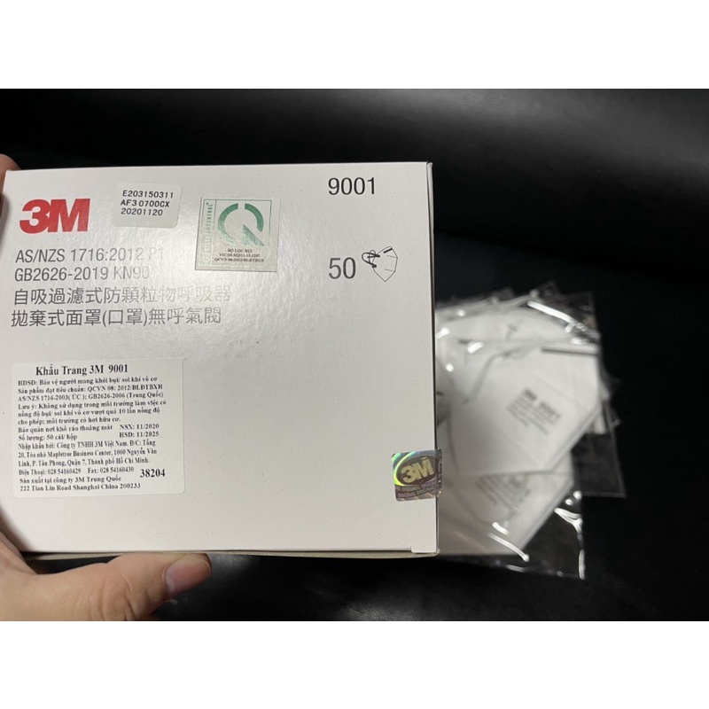 Khẩu trang chuyên dụng 3M 9001