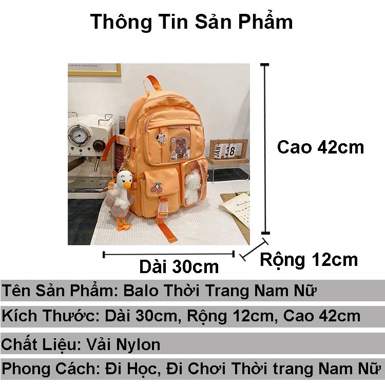 Balo nữ đi học thời trang cá tính ZIME cặp đi học nam nữ đẹp cao cấp phong cách unisex
