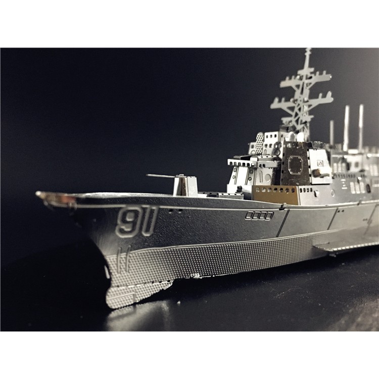 Mô Hình 3D Kim Loại Lắp Ghép Tự Ráp Tàu Khu Trục Hạm Arleigh Burke Hải Quân Mỹ - Chưa Lắp