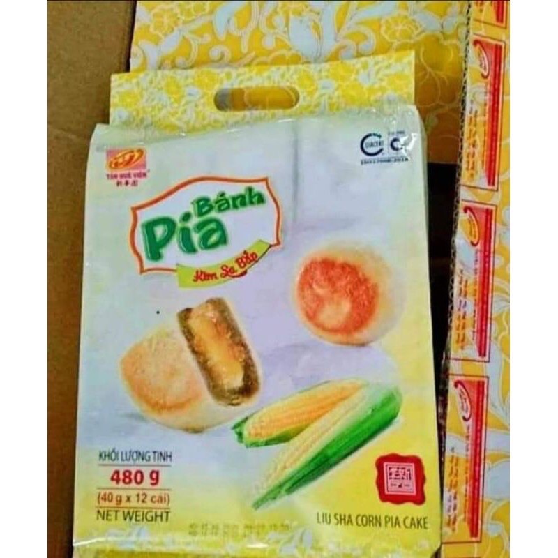 Bánh Pía Kim Sa Bắp Tân Huê Viên 480gam (12 cái nhỏ)