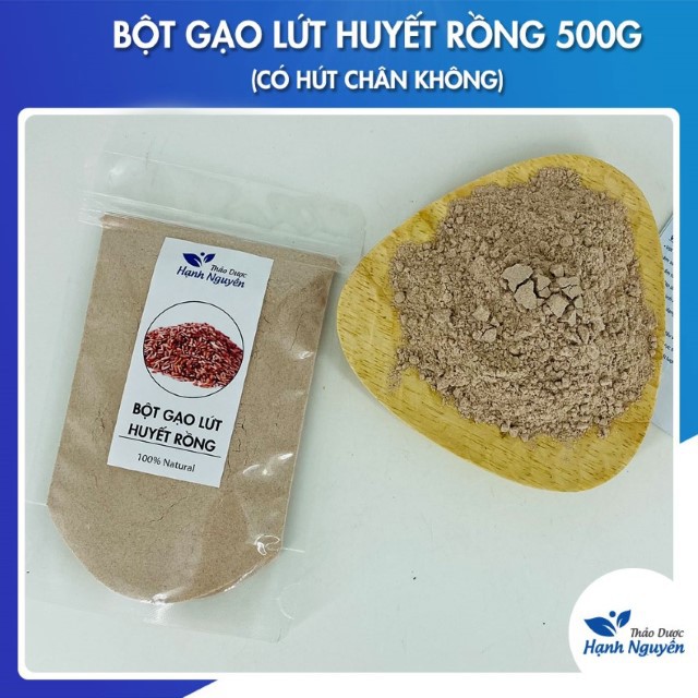 Bột Gạo Lứt Huyết Rồng 500g (Có hút chân không) - Gạo Lứt Đã Rang Thơm