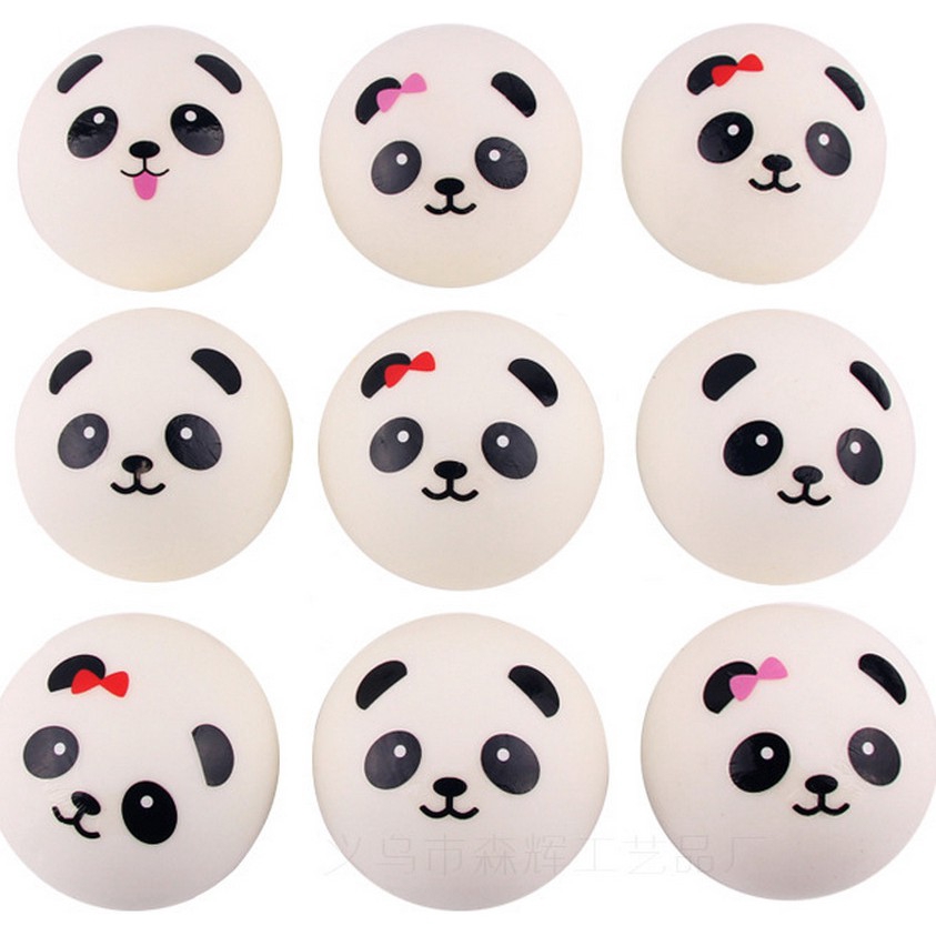 2PCS7CM Panda mềm mại và tăng dần quyến rũ Cawai bánh mì điện thoại di động mặt dây chuyền 