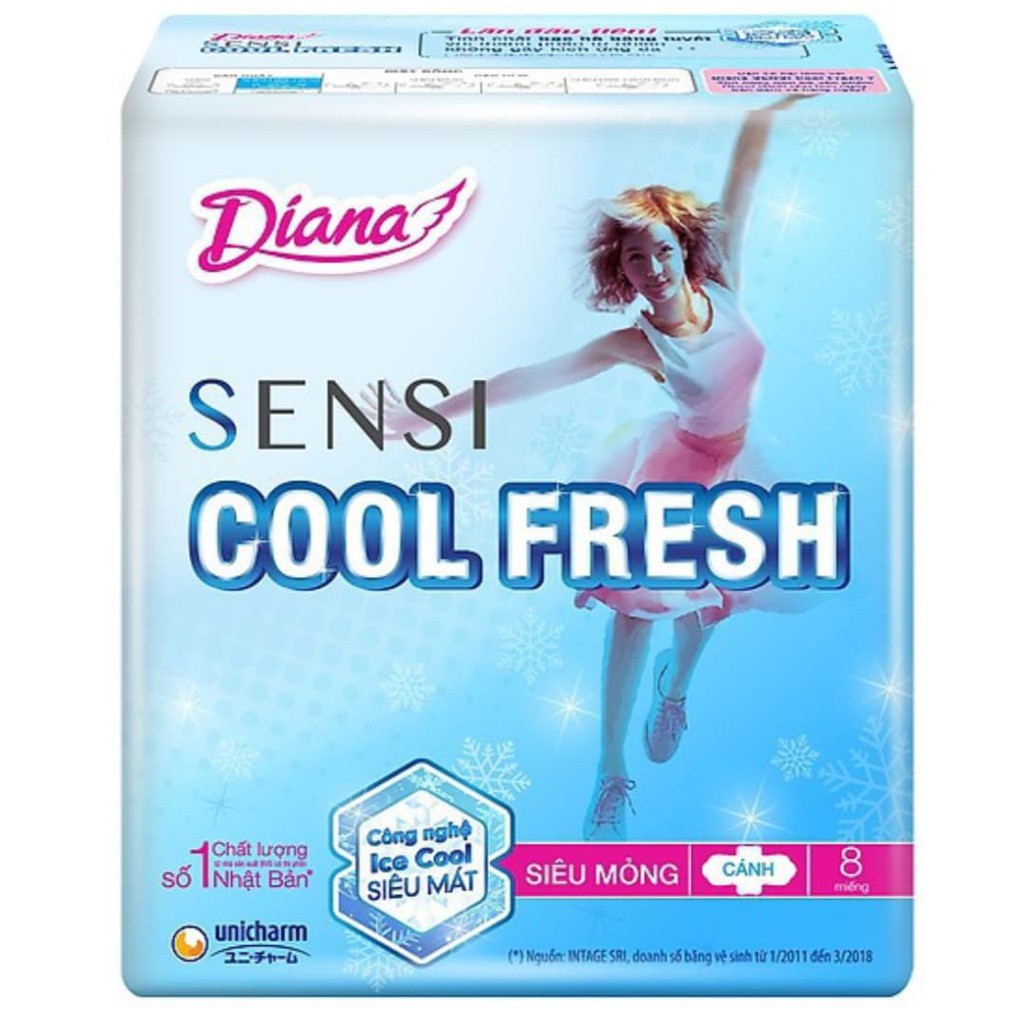 set 10 BVS diana sensi cool fresh có cánh 8M tặng 5BVS hàng ngày 20M