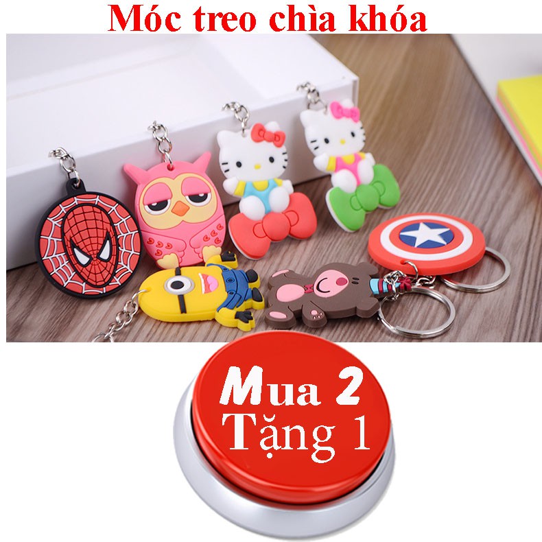 [MUA 2 TẶNG 1] Móc treo chìa khóa nhiều hình đẹp, chất liệu nhựa PVC dẻo, an toàn