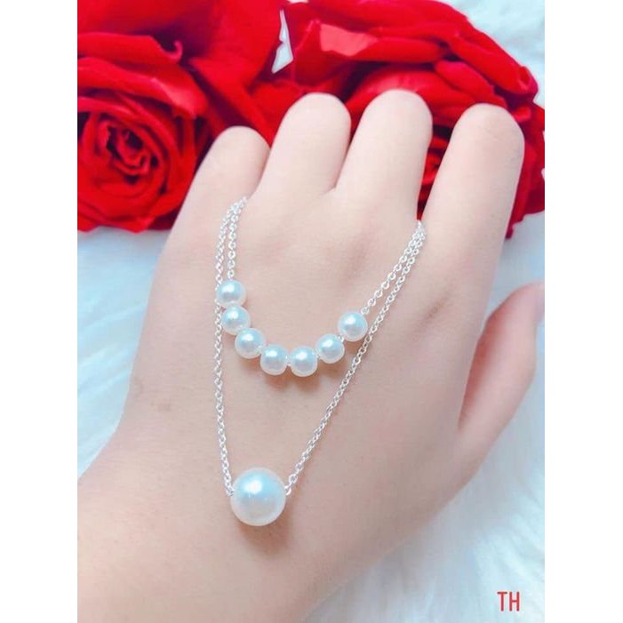 ☞Dây chuyền nữ đẹp mẫu 2 tầng chất liệu bạc thật/ Trang sức FHL