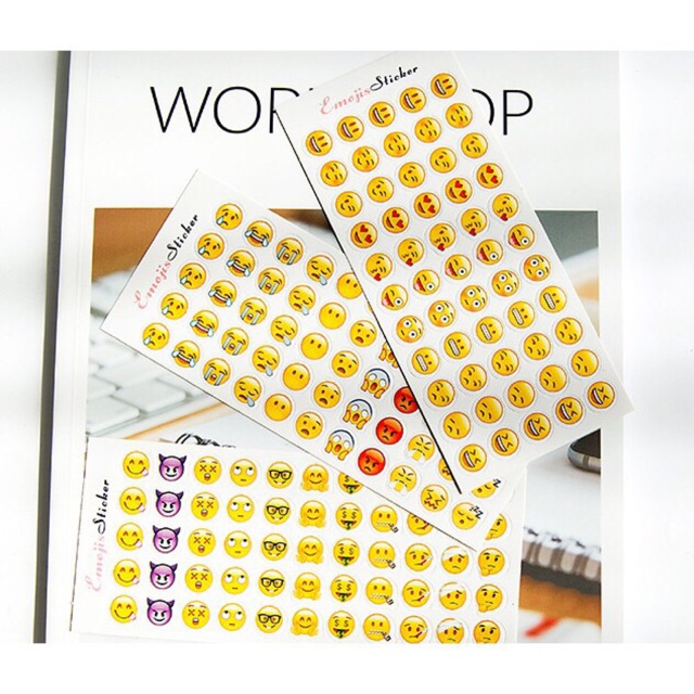Set 10 tập hình dán sticker mặt cười siêu nhiều mẫu Gusshop