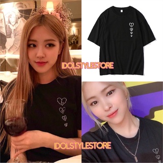 (Quà tặng kèm hình idol) áo phông Love của Rosé Blackpink Rose và Ryujin Itzy