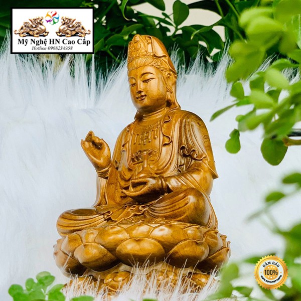 Phật Bà Quan Âm, Phật Bà Trang Trí ô tô, bàn làm việc.KT:15 x9 x9 cm ( Gỗ Bách Xanh) | BigBuy360 - bigbuy360.vn